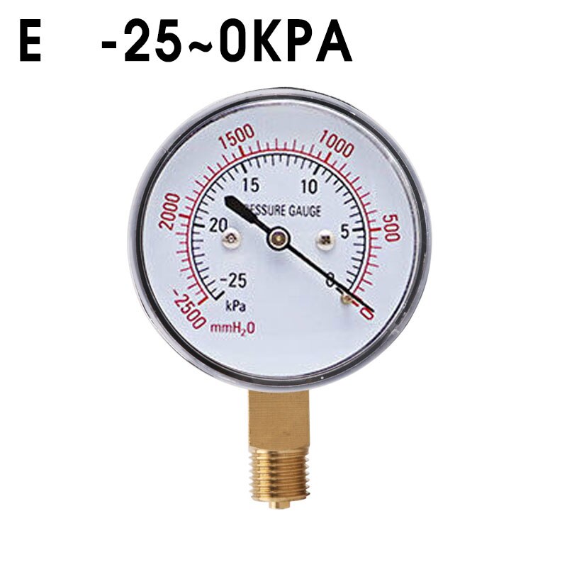 -4/-6/-10/-16/-25/-40 ~ 0 Kpa balg Manometer Vacuüm Manometer Vacuüm Negatieve Druk Meters Meetinstrumenten: green