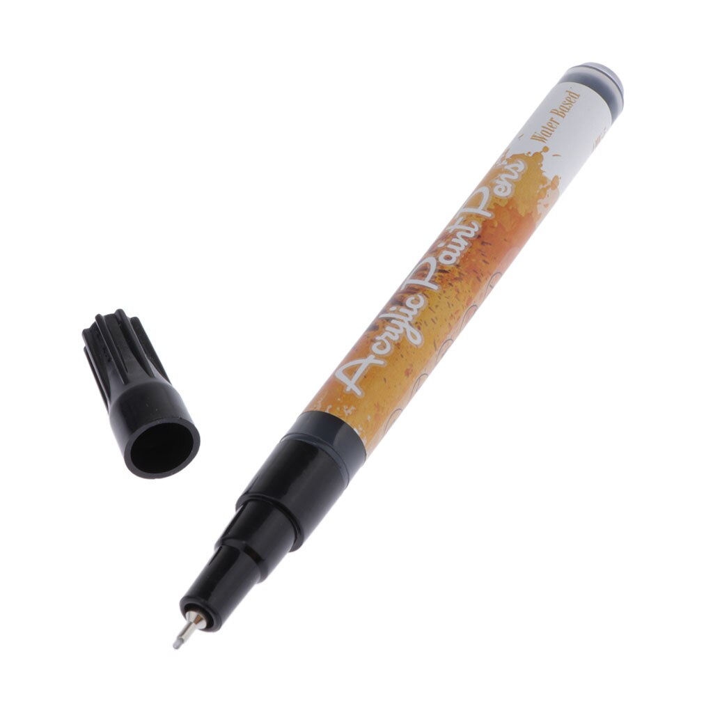Zwarte Verf Pennen Voor Rock Schilderen, Steen, Keramiek, Glas, Hout. Acryl Verf Marker Pennen Extra-Fijne Tip 0.5Mm
