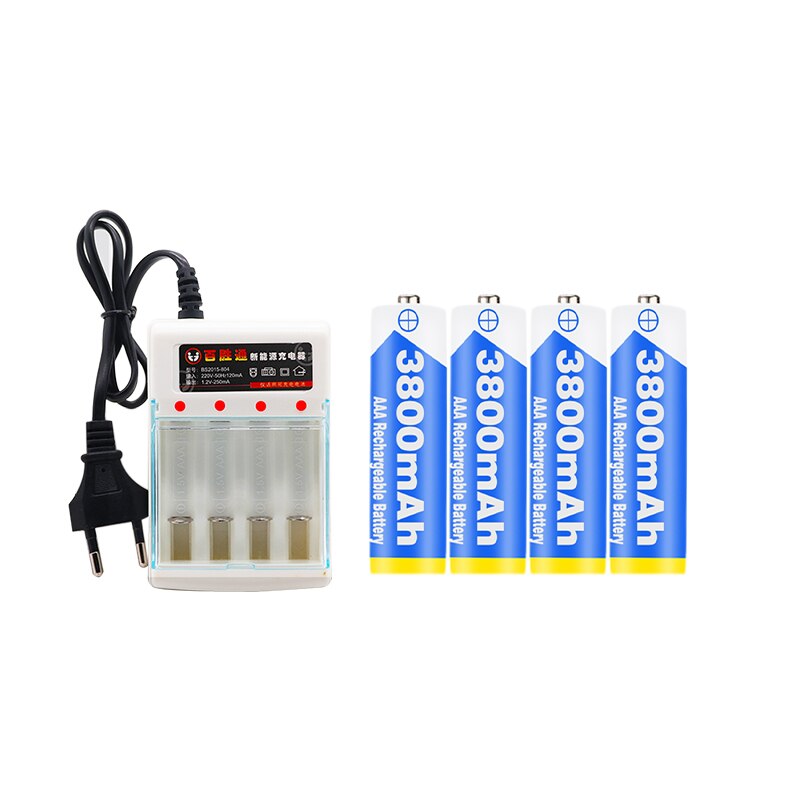 Figh 1.2V 3800mAh NI MH AAA Pre-Charged Ni-MH Rechargeable aa Battery For Toys Camera Microphone Batteries + Charger