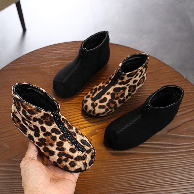 NEUE freundlicher Stiefel Leopard Kleinkind Baby Mädchen Stiefel Warme Winter freundlicher Schnee Stiefel lässig Weiche Kurze Schuhe Für jungen