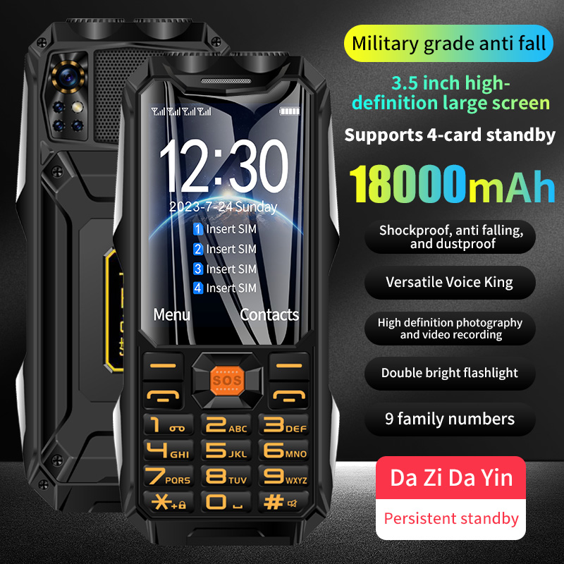 YEEMI Q9 GSM 2G red teléfono móvil 4 tarjetas SIM barra resistente teléfono móvil pantalla HD de 3,5 pulgadas batería grande voz fuerte para personas mayores