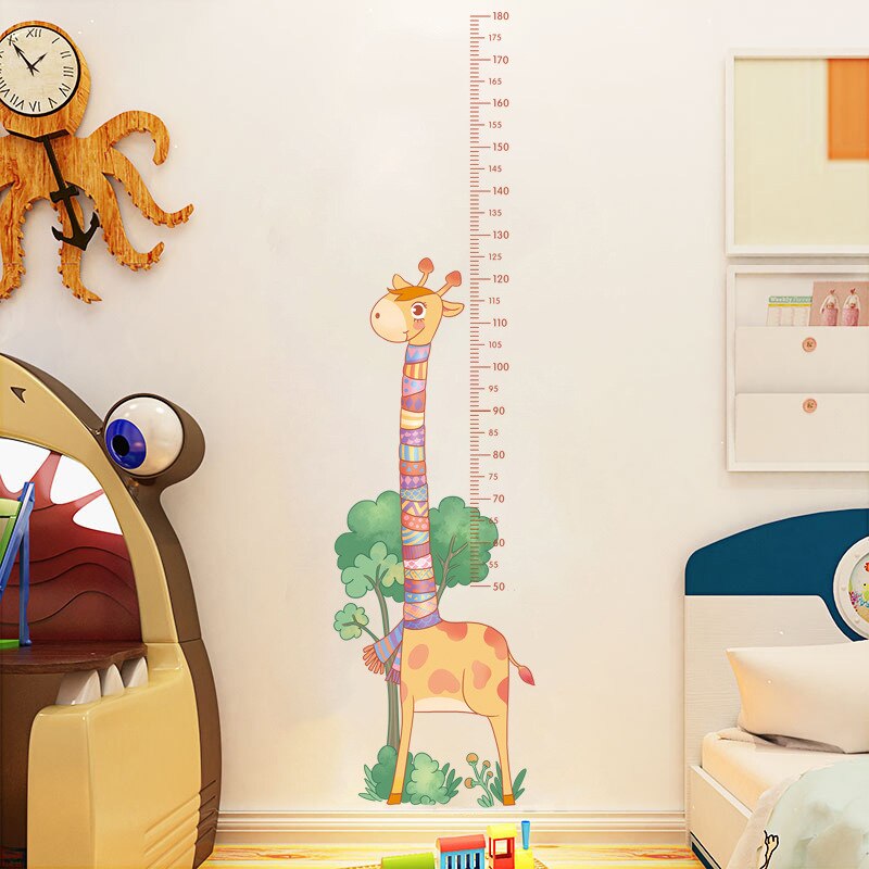 Śliczne żyrafa naklejki na ścianę robić mierzenia wzrostu na pokoje dla dzieci miarka wzrostu dekoracja robić pokoju dziecięcego naklejki ścienne Sztuka. nie.