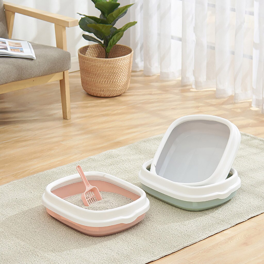 1Set Pet Wc Ondersteek Kattenbak Hond Lade Met Scoop Wc Supply Teddy Anti-Splash Hond toilette Thuis Plastic Zandbak