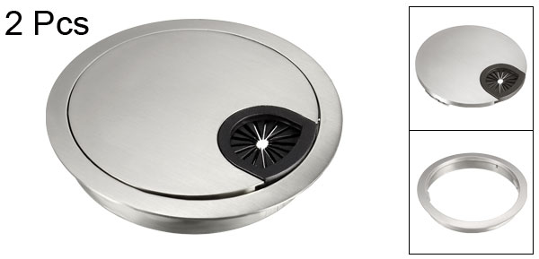 uxcell 2pcs Cable Hole Cover 50-80mm Zinc Alloy Desk Grommet for Wire Organizer Bright Silver/Black/Bronze/Sliver/Red Bronze: Brushed Silver 80mm