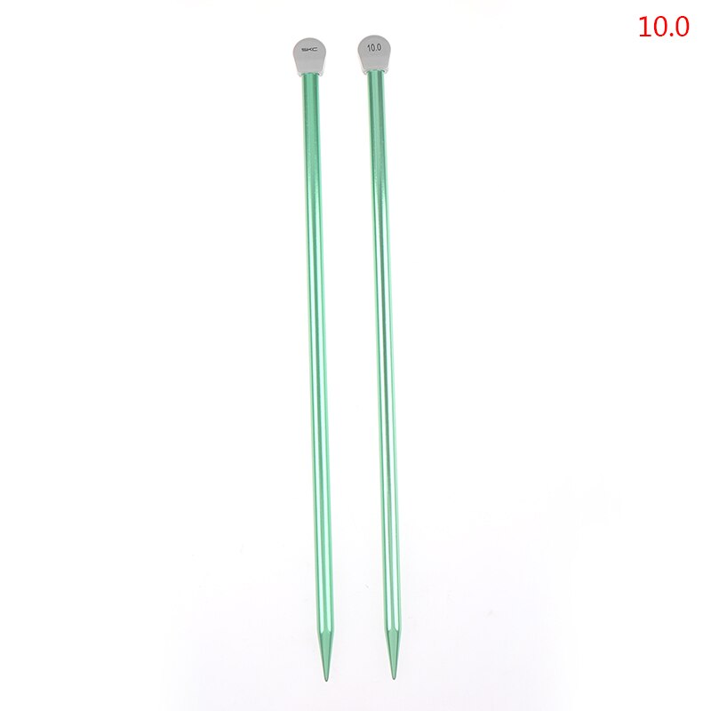 2 stuks/set enkelpuntige breinaalden spelden rechte aluminium diy weefgereedschap lange trui sjaal naald: N