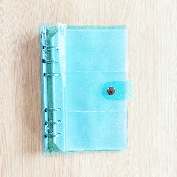 A5 A6 Binder Photocards Collect Book Postcards Organizer Journal Notebook With 10PCS Sleeves School Stationery: A6blue with 10pcs