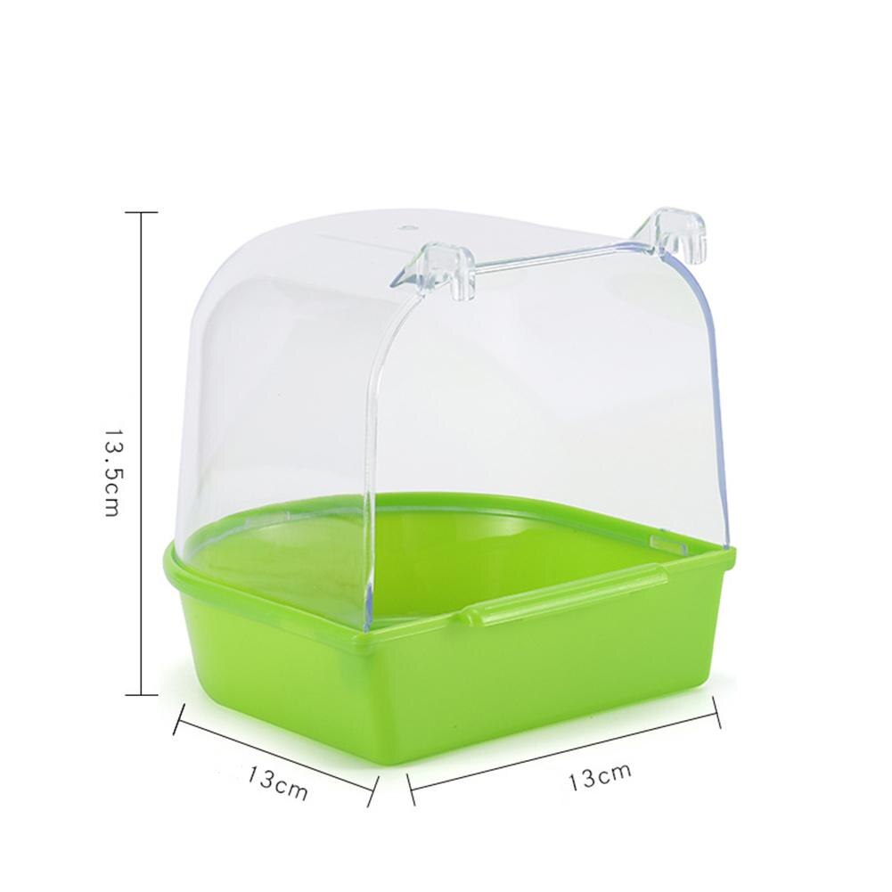 Boîte de bain amovible, bassin de bain à Clip, Cage à oiseaux, perroquet baignoire se fixe à la plupart des cages pour petits oiseaux: Cyan-with holes