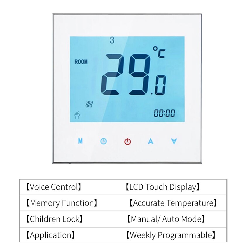 Termostato inteligente WiFi para calefacción de suelo, controlador remoto de temperatura para caldera de agua/Gas, termostato Alexa de Google Home