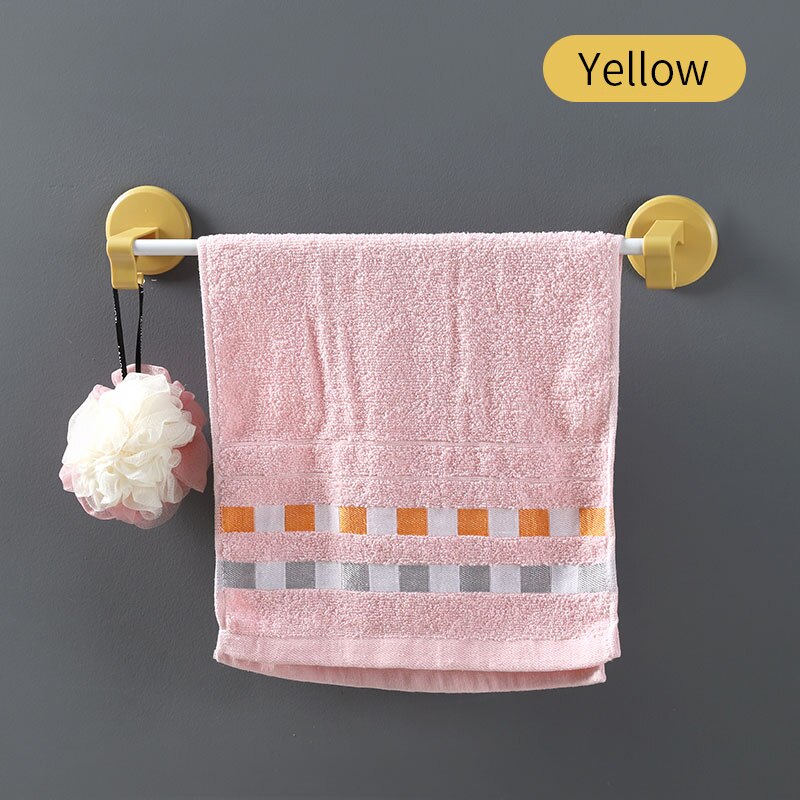 Slagfrit håndklædestativ badeværelse badeværelse rack håndklædestativ toilet sugekop nordisk simpelt hængende rack rack badeværktøj: Gul