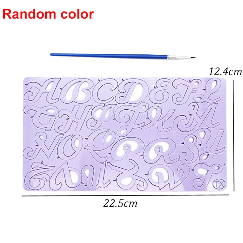 Kageværktøjer store bogstaver alfabet tal præget bogstav udstikker form dreng pige cookie udstikker stempel fondant køkkenværktøj: Orange