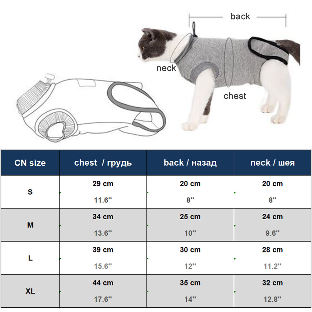 Kat Herstel Pak Ademend Kitten Skin Protect Anti Likken Wond E-Kraag Hond Herstel Kleding Voor Kleine En Middelgrote huisdieren