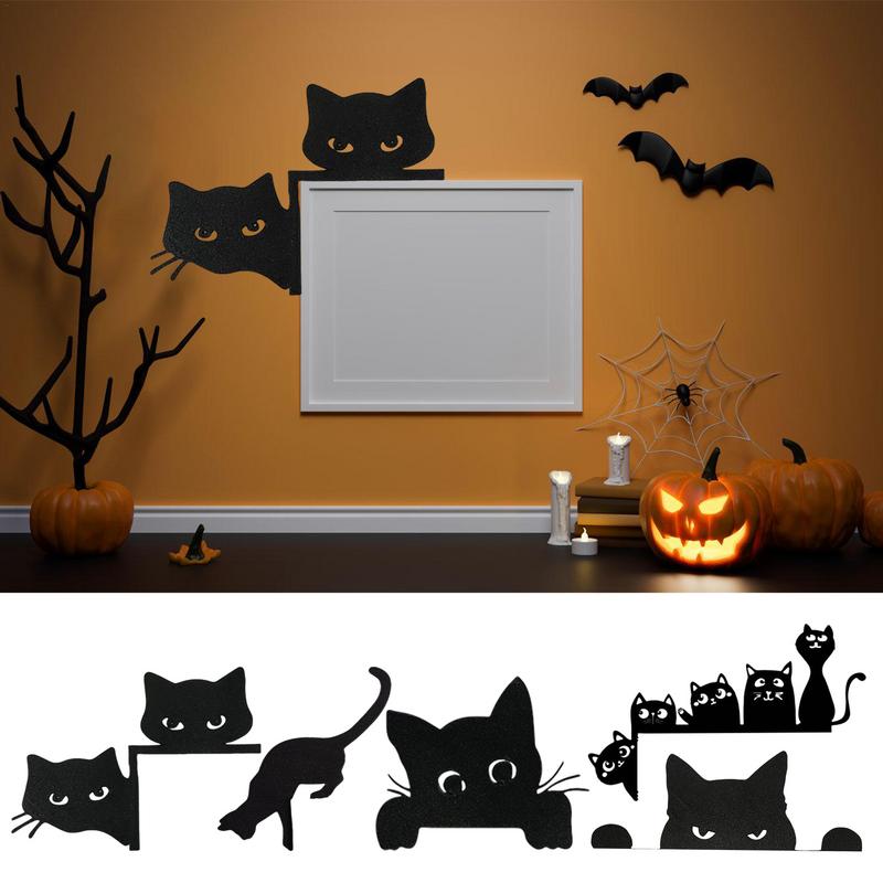 Indoor Halloween Door Toppers Corner Sign Cat Silhouette Decorative Signs & Plaques Cat Black Hanging Ornament Doors Frame Decor