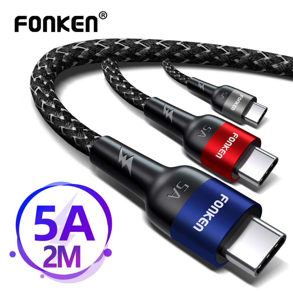 5A Typ C USB Kabel Universal- Schnell Ladegerät USB C Kabel Ladung Tablette Telefon 2M 3A QC 3,0 Schnelle ladung Handy, Mobiltelefon Daten Kabel