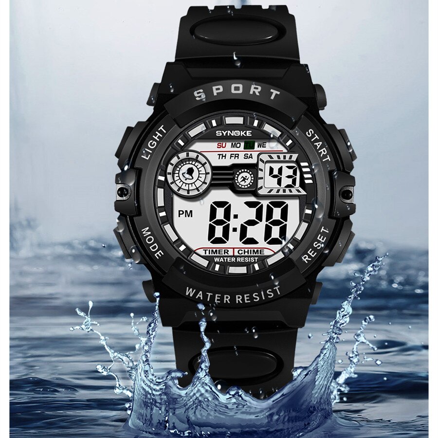 Synoke Mannen Student Beweging Digitaal Horloge Waterdicht Valbestendig En Schokbestendig Multifunctioneel Sporthorloge Jongen Lichtgevend