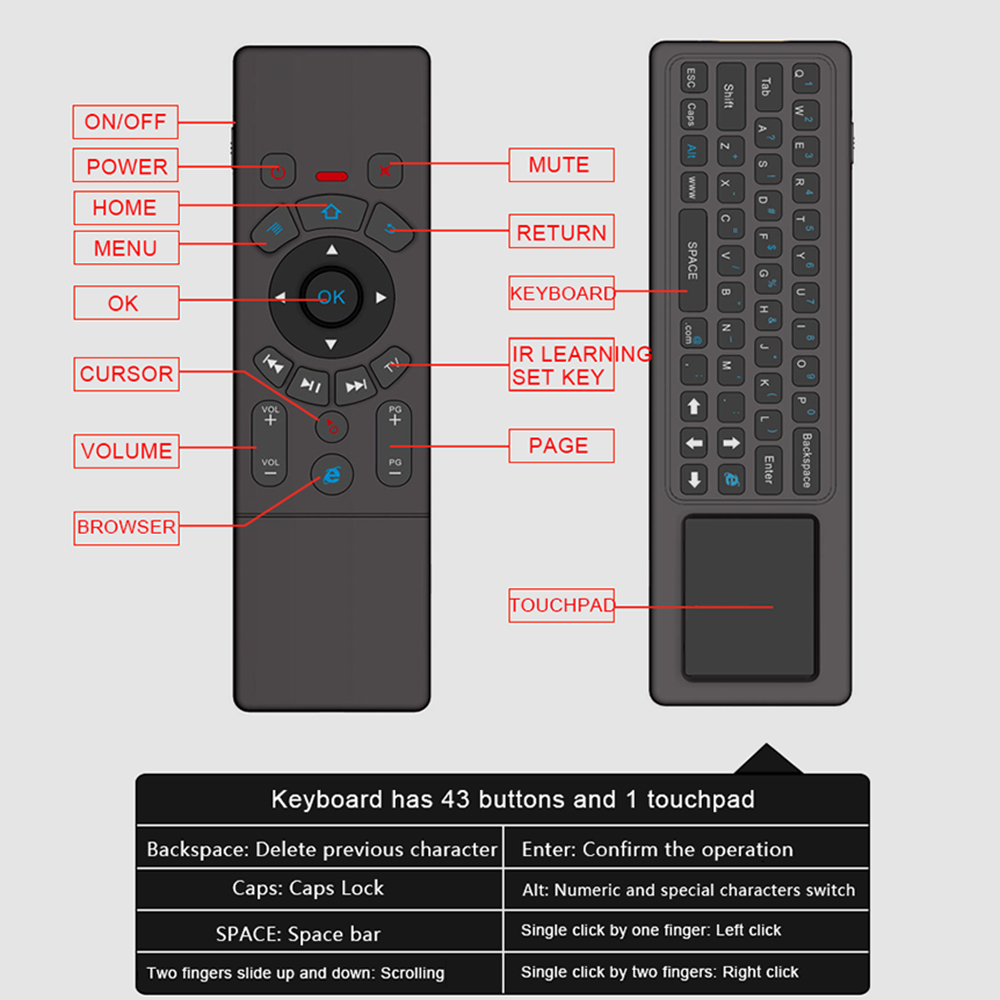 T6 Air souris sans fil clavier et pavé tactile télécommande universelle pour Android TV Box mini PC Smart projecteur 2.4G Air Fly souris