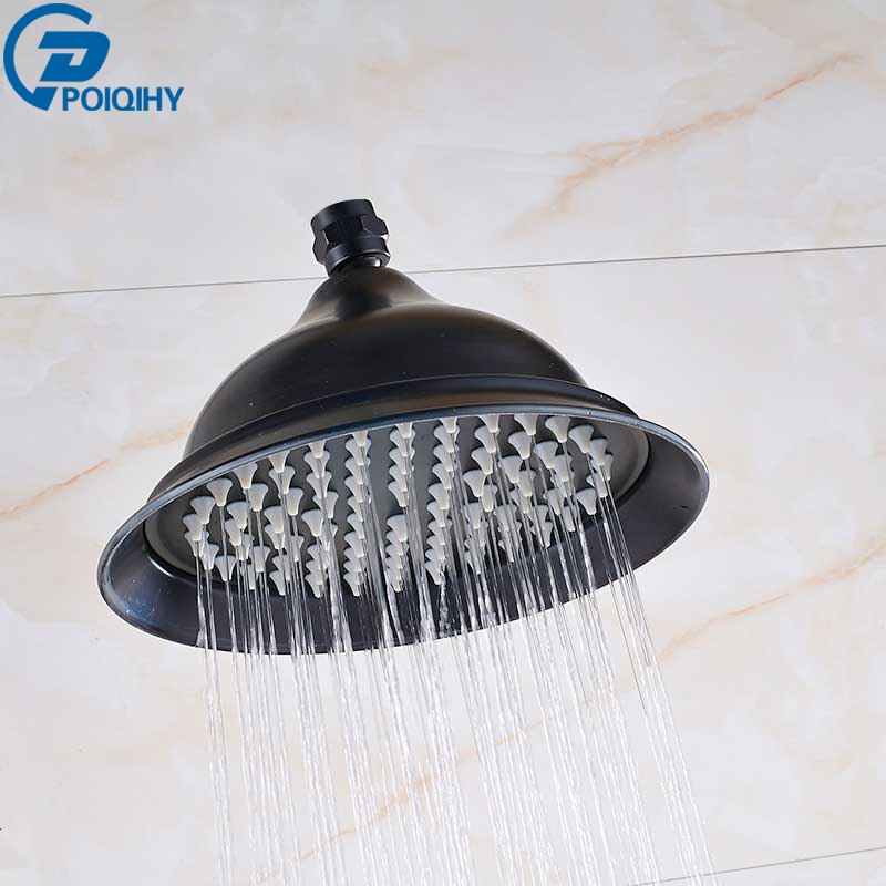 Poiqihy Messing Golden Regendouche Douchekraan Hoofd Badkamer Vervangen Regen Douchekop Antieke Messing Douchekop Accessoire: Bronze Black B