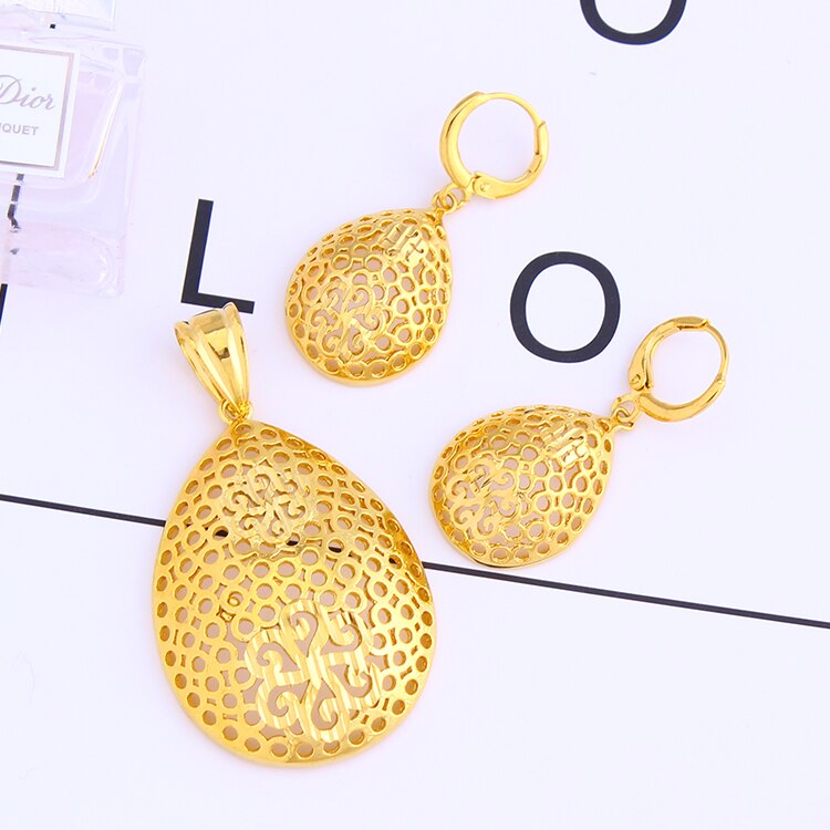 Adixyn Bohemian Etnische Sieraden Goud Kleur Ketting/Oorbellen/Hanger voor Vrouwen Verjaardag/Party N08231