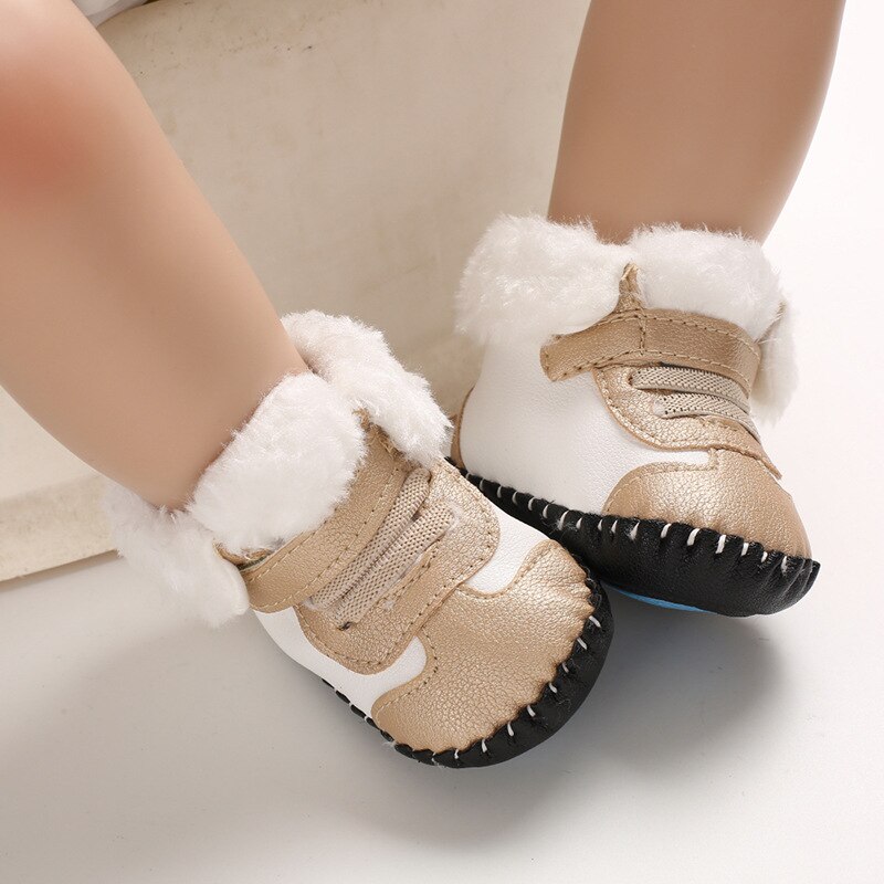 Winter Plush Warm Baby Boy Girl Boots PU Kids Boots Anti-slip Baby Soft Soled Boots Newborn Infant Toddler Baby Schoenen