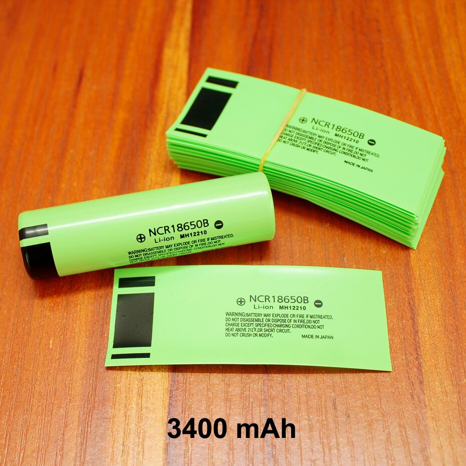 100 Stks/partij Lithium Batterij Speciale Pvc Warmtekrimpbare Buis 18650 Batterij Plastic Isolatie Shrink Film Skin 2900 Mah 3400 Mah