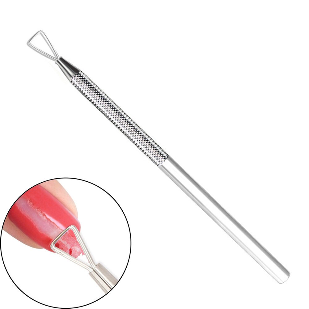 1Pc Nail Remover Gel Polish Remover Culticle Pusher Rvs Stick Staaf Cleaner Nail Uv Gel Lak Remover Nail tool