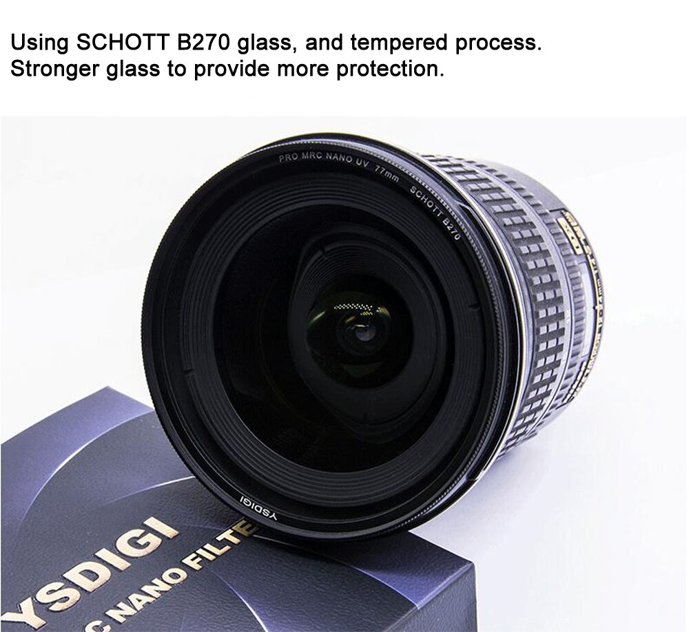 Wyatt 37/40.5/43/46/49/52/55/58/62/67/72/77/82Mm Ultra Slim Mc Multi-coated Uv Ultra-Violet Lens Protector Optisch Glas Filter