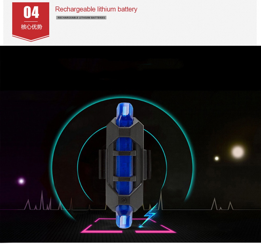 AUBTEC MTB Fahrrad Licht Sicherheit Warnung Fahrrad Rückleuchten Hinten Lampe Wasserdicht Super Helle LED Taschenlampe Nacht Radfahren Ausrügestochen