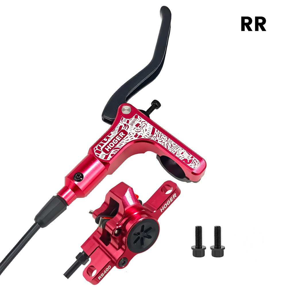 HOGER MTB Fahrrad Hydraulische Scheibenbremse Set 160mm Rotoren Öl Bremssattel Platte Vorne Hinten Mountainbike Klemme 22,2mm Griff EINE Säule: Lila