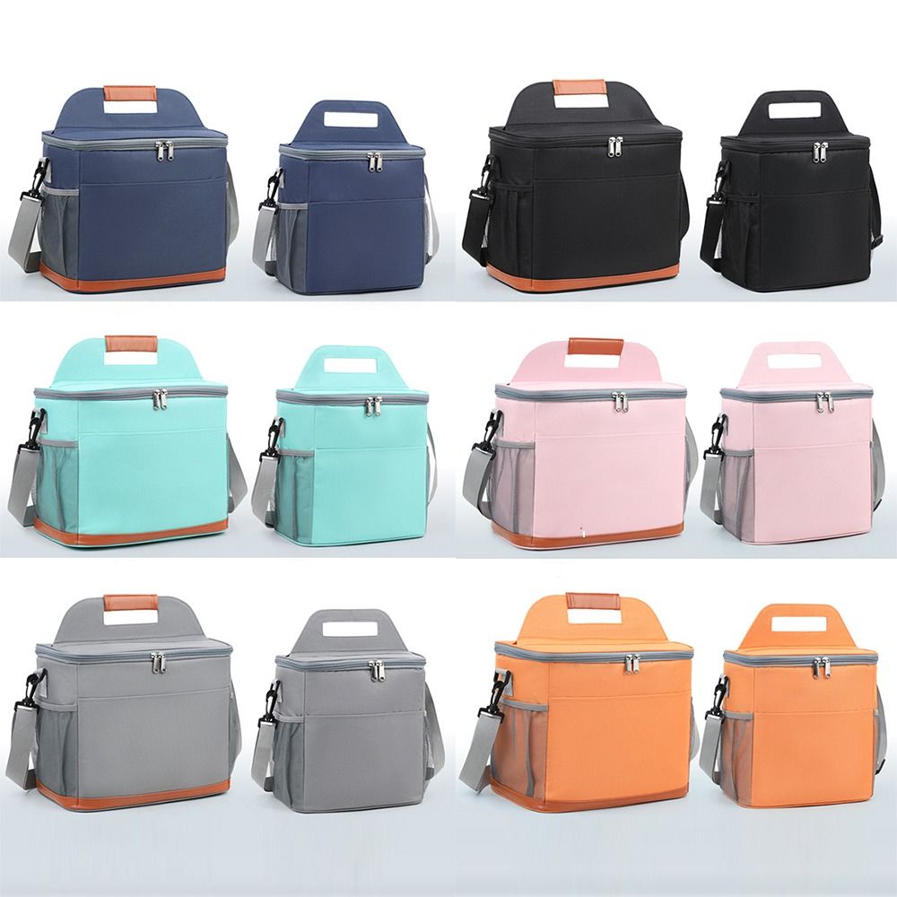 Large Capacity Insulated Cooler Bags Portable Thickened Lunch Food Thermal Box with Handle Removable Strap Insulated Lunch Bag