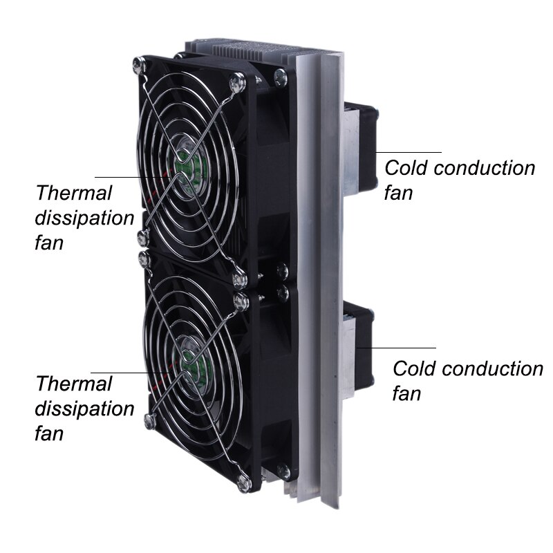 12V Refrigeration Cooling Fan Double Fan Thermoelectric Peltier Cooling System Kit Cooler DIY Computer Fridge Part