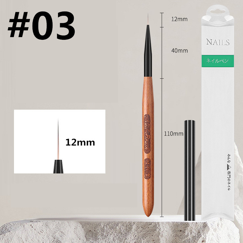 Sandelträhandtag gradient blommande borstar effekt nagel uv-gel liner borste ritpenna ränder blommor nagelkonst målningsverktyg: Ljusgul