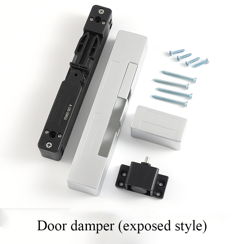 Dempingsbuffer dørlukker svingdør automatisk lukking lydløs usynlig dør hjem hydraulisk dørlukking stille anti-klembuffer: Svart