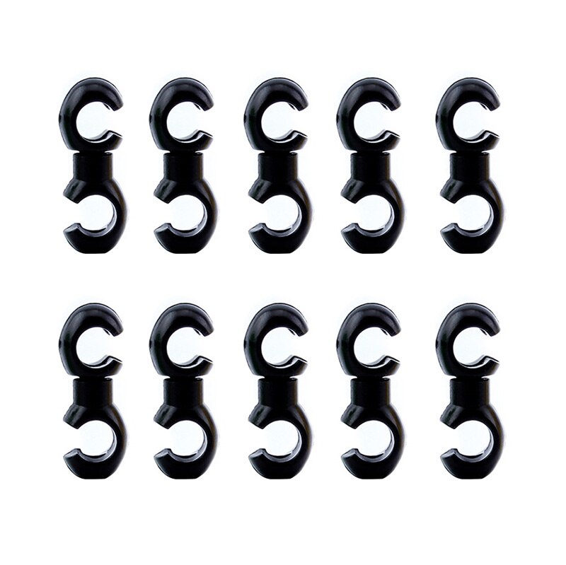 Muqzi 10Pcs Bike Lijn Gesp Derailleur Shift Remleiding Pijp Vaste Kabel Sluiting Draaibare Clip Mtb Road Fixed Gear fiets Onderdelen: Black 10Pcs