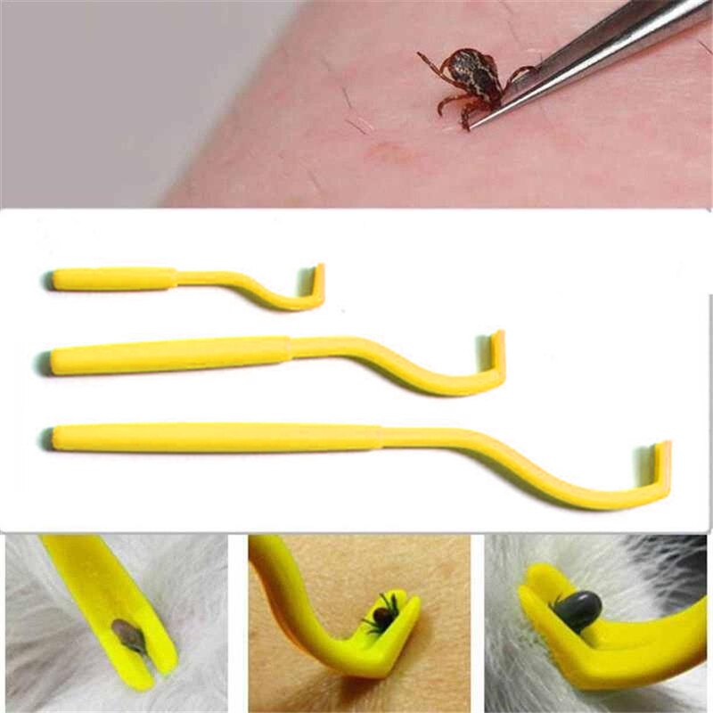 3pcs/lot Pet Cats Dog Tick Removal Tool Flea Louse Clipper Dual Teeth Cleaning Mites Twist Hook Remover Pet Supplies