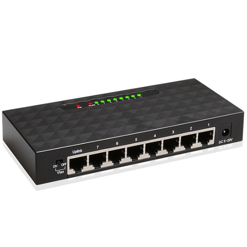 8 porte Gigabit Switch di Rete A 1000Mbps Gigabit Ethernet Switch di Rete Lan Hub Ethernet Intelligente Switcher Spina di UE: Default Title