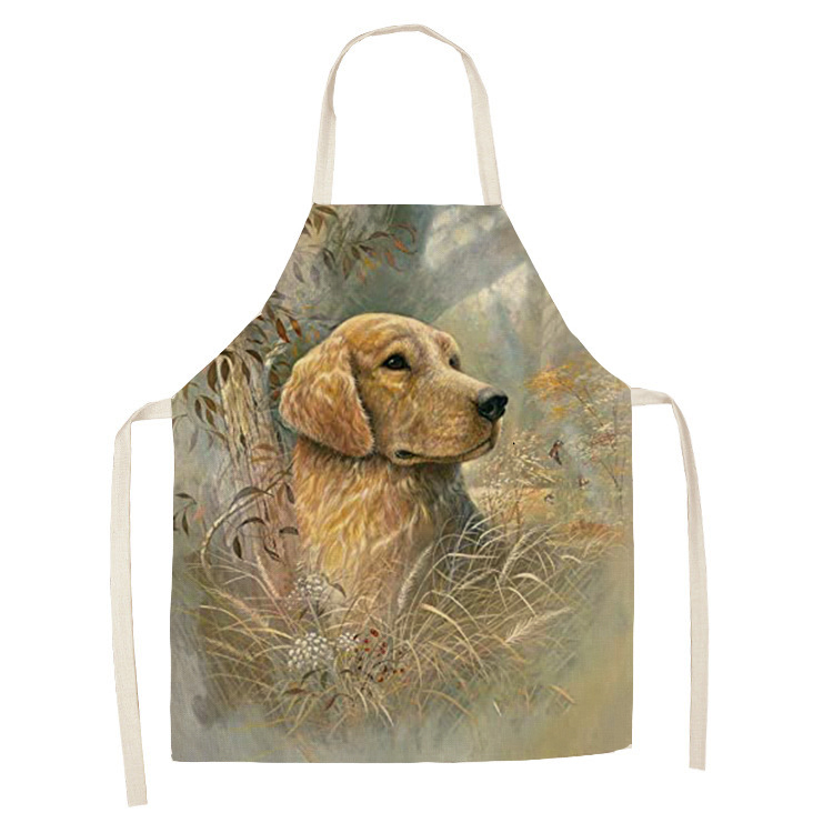 Leinen hund thema Druck Küche Schürzen unisex Abendessen Party Kochen Lätzchen Lustige Schürze Reinigung Schürze: 7 / 38x47cm Pro Kinder