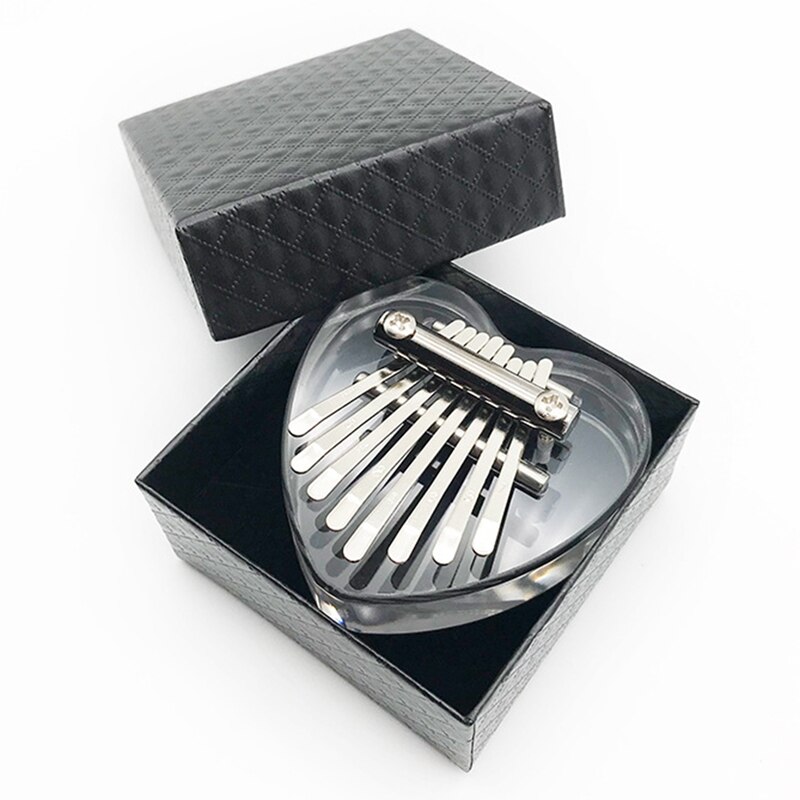 AD-2Pcs 8 Keys Mini Kalimba Thumb Piano, Crystal Kalimba Acrylic Finger Piano Musical Instrument for Kids Adult Beginners