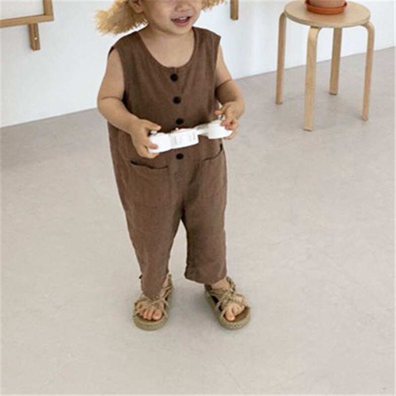 Koreaanse jongenskleding voor de zomer jumpsuit meisjes romper kinderen mouwloze overall outfit meisjes overalls kinderkleding