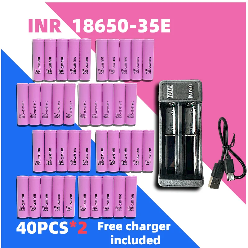 100% Original for 18650 3500mAh 25A Discharge INR18650 35E 3500mAh Li-ion 3.7v Rechargable Battery 18650 Battery