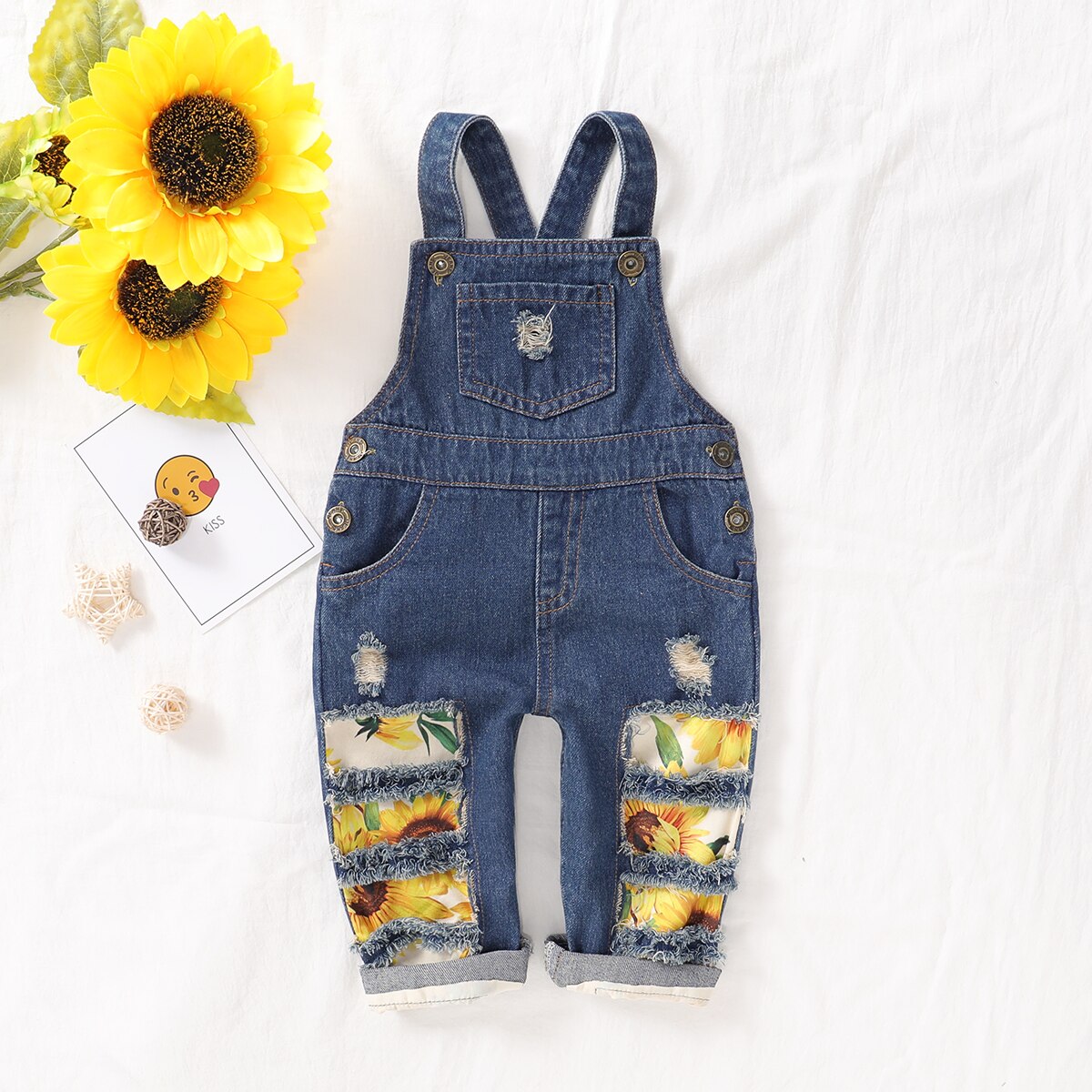 Ensemble de Vêtements Bébé Garçon - Marque Inconnue - Body Imprimé Tournesol - Jaune - Coton et