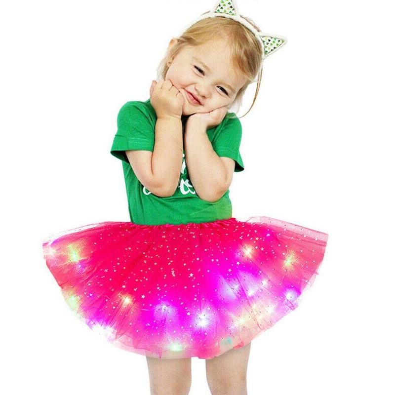 Kerstcadeau Kinderen Lichtgevende Tutu Rok Met Tutu Led Rok Rok Light-Emitting Mesh Buste Licht X7X8