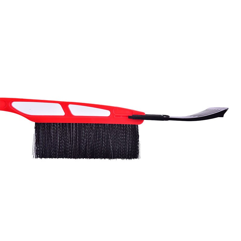 1Pc Plastic + Nylon Blue/Red 2-in-1 Car Ice Scraper Snow Remover Shovel Brush Windshield Scraping Tool