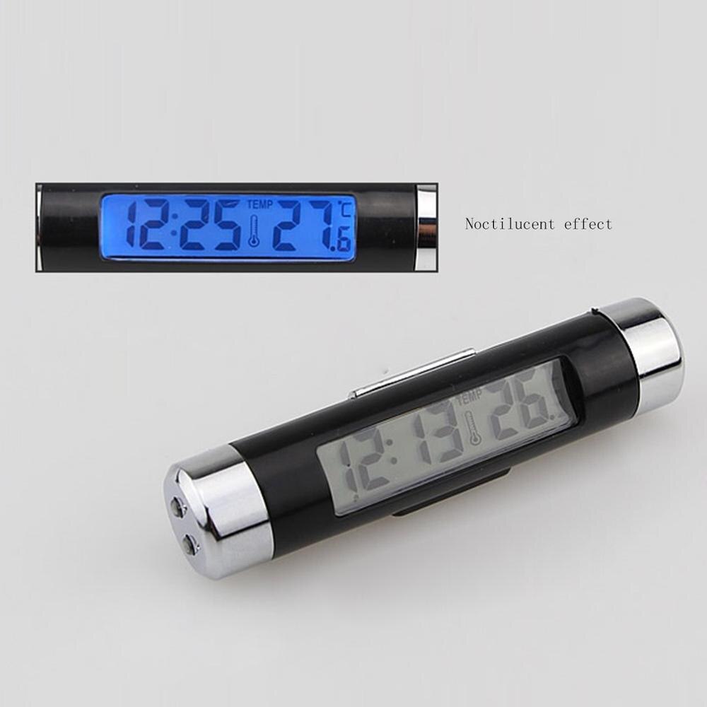 2 in 1 Car Digital LCD Temperature Thermometer Clock Auto Accessories Car Digital Time Clock Air Vent Outlet