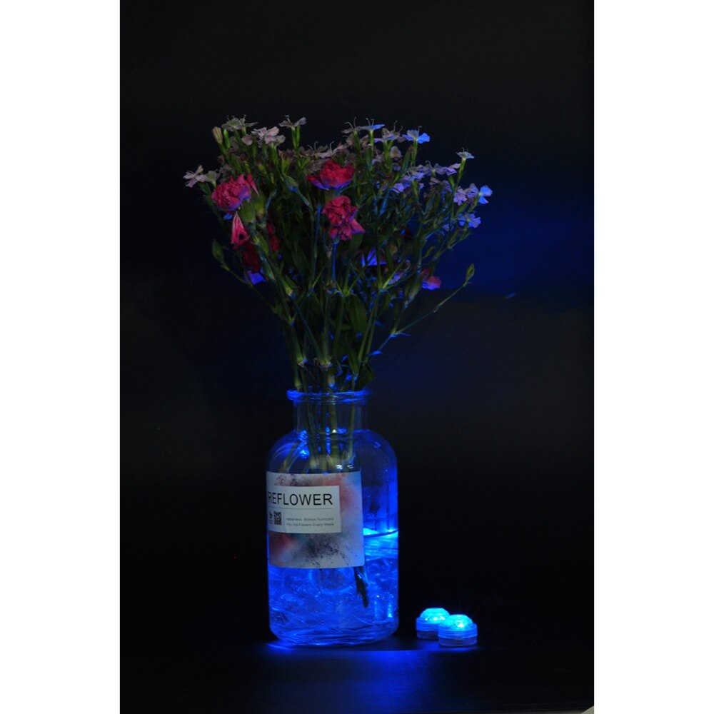 20pcs 3LED Waterproof Submersible LED Lights Remote Controlled Base Vase Candle Lights Battery Operated LED Lights for Wedding