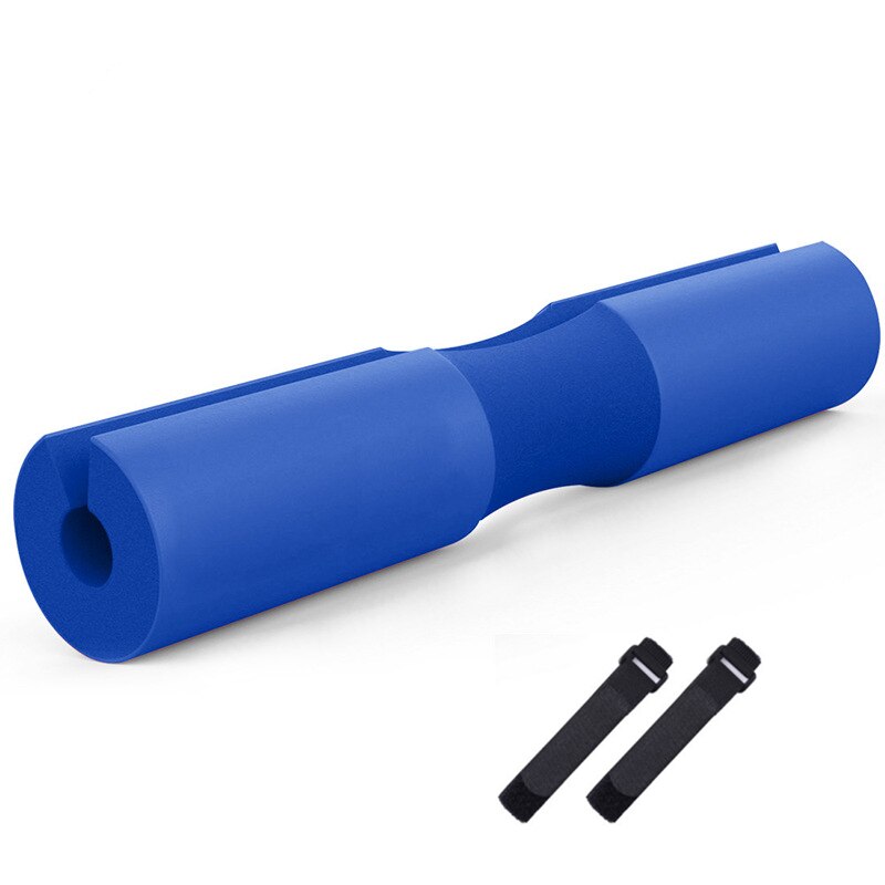 Vægtstangspude squat pad bar pad hofte stød pude til skulder nakke støtte vægtløftning glute bridge gym vægt udstyr: Blå og stropper