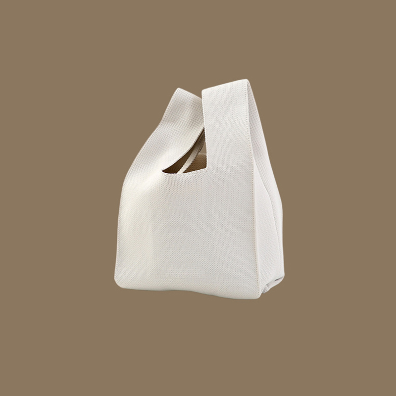 Mini bolso de muñeca con nudo para mujer, bolsos de mano de punto hechos a mano, bolso de mano informal coreano, bolsos de compras reutilizables