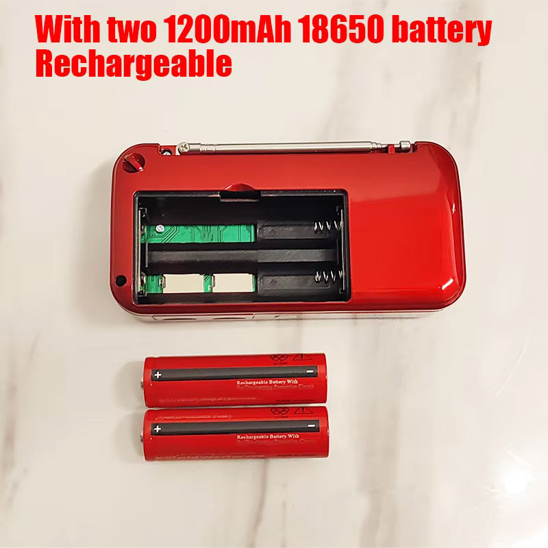 C-803 Altavoz Bluetooth compatible con 2 baterías 18650 Radio MP3 portátil Supergraves TF USB reproductor FM antorcha LED 3,5mm auriculares: Negro