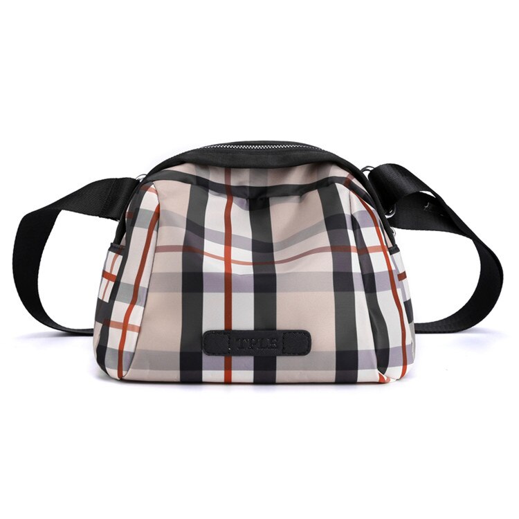 Women's Multi-function bag Shoulder bags Waist Packs Female Handbags Nylon Ladies Crossbody Bag girls Messenger Bag Bolsas: Khaki Grid