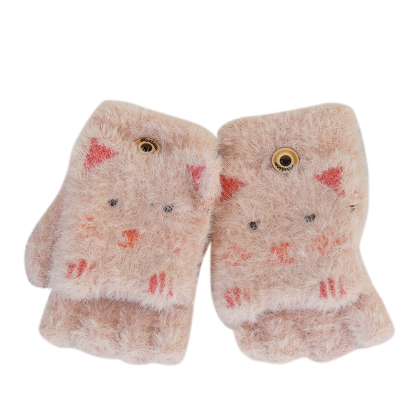 Hotest freundlicher Junge Mädchen Neue Nette Winter Warme Kaschmir Gestrickte Clamshell Handschuhe: rosa