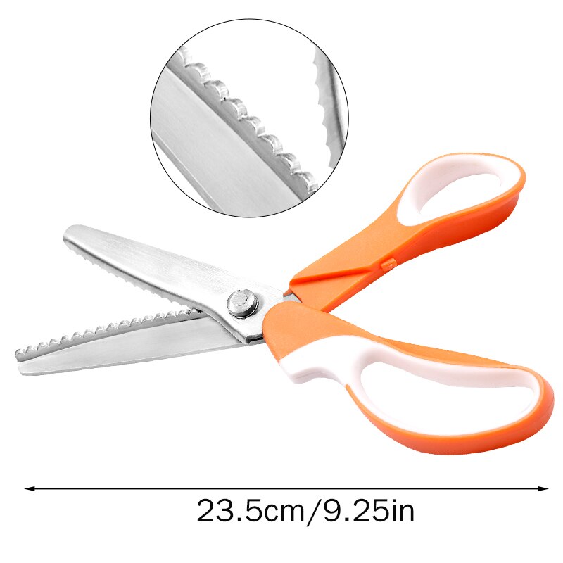 SHWAKK 1Pcs Stainless Steel Dressmaking Zig Zag Cut Scissors Sewing Scissors Cross Stitch Warp Head Tilt Up Scissors Cutter