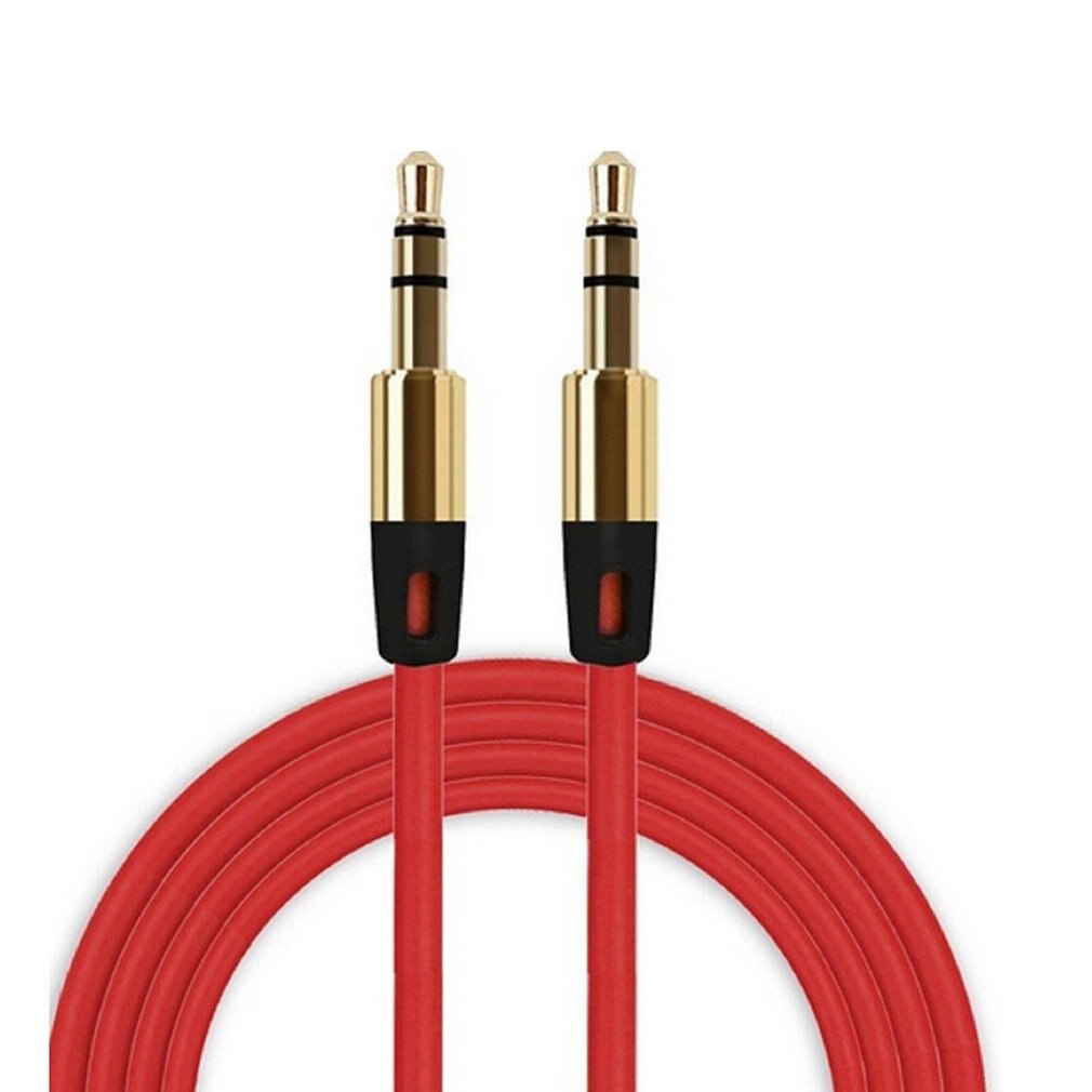 3.5mm Male to 3.5mm Male Aux Cable Cord Car Audio Headphone Jack Red 3FT Cord